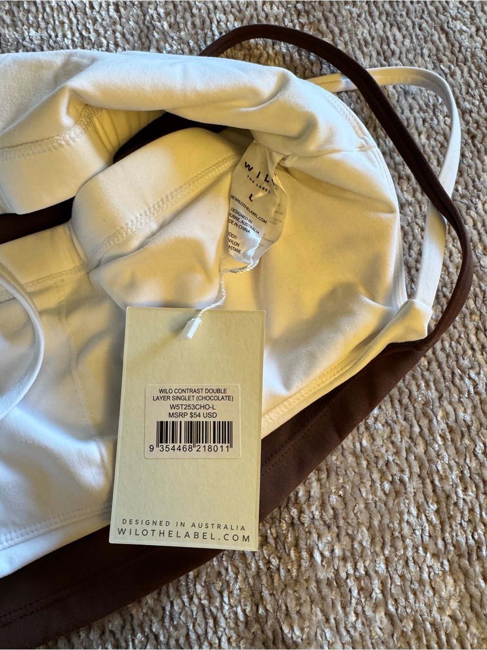 Wilo brown and white double lined tank top - Picture 4 of 4